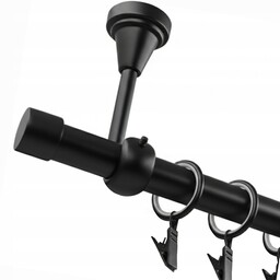 Karnisz Sufitowy Metalowy pojedynczy 19 mm Czarny Mat