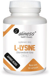Aliness L-Lysine, L-lizyna 500 mg, 100 kapsułek vege