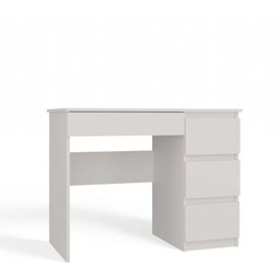 Topeshop Biurko Mijas PRAWE Białe 4 Szuflady