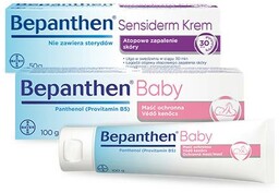 Zestaw Bepanthen Baby, 100g + Bepanthen Sensiderm, 50g