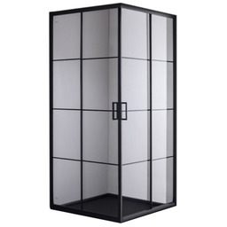 Kabina prysznicowa kwadratowa loftowy styl 80x80 czarne szprosy