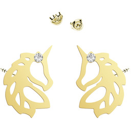 Kolczyki z Jednorożcem srebro pozłacane
