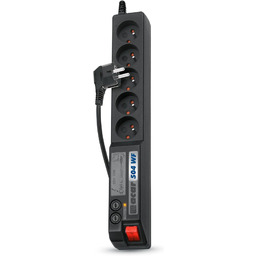 Acar 504WF-3M Listwa Przeciwprzepięciowa, 3 m, Czarny