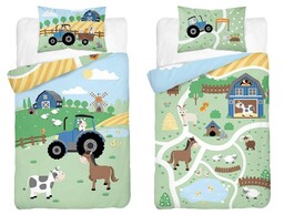 Detexpol Pościel bawełniana 90x120 4791 B Farma zielona
