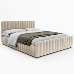 Łóżko tapicerowane z pojemnikiem SFG0167P 180x200 Welur Beż
