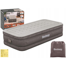 Materac Dmuchany Welurowy Jednoosobowy Łóżko 191x97x46 Bestway 69048