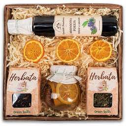 Kosz Prezentowy Z Herbatami;Cytrynami W Syropie I Naturlanym
