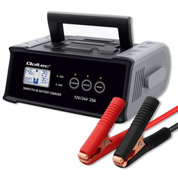 Qoltec Inteligentna mikroprocesorowa ładowarka 12V 24V 25A Prostownik