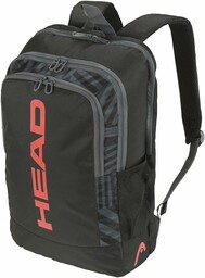 HEAD Base Backpack Plecak Tenisowy, Czarny, Pomarańczowy, 17L