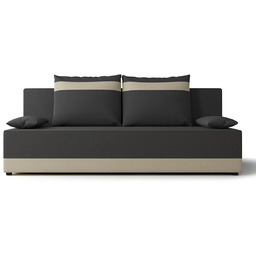 Elior Szaro-beżowa sofa rozkładana z pojemnikiem E6-M34