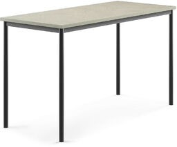 Stół SONITUS, 1600x700x900 mm, jasnoszare linoleum, antracyt