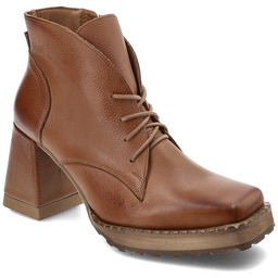 Armodo Brązowe Botki Stylowe Obuwie Damskie