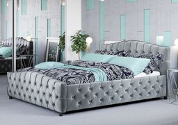 Łóżko tapicerowane z pojemnikiem SF892B 160x200 Welur Szary
