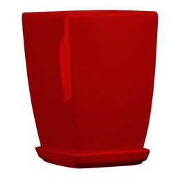 Doniczka ceramiczna z podstawką kwadrat pękaty 40 x