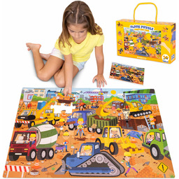 BONNYCO Ogromna Podłogowa Układanka Plac Budowy, 48 Dużych