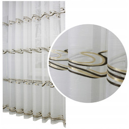 Firana woal francuski Pasy przelotki 300x250 krem