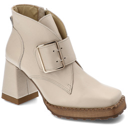Armodo Beżowe Botki Stylowe Obuwie Damskie