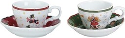Kasanova Porcelanowy zestaw świątecznych filiżanek do herbaty, 2