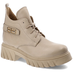 Armodo Beżowe Botki Modne Obuwie Damskie