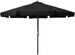 Edinos Parasol Ogrodowy Czarny Z Bambusowym Stelażem Z9-E08