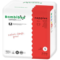Bambiboo Cottonwear Jednorazowe pieluszki z bawełną organiczną, rozmiar
