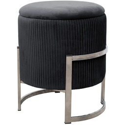 Edinos Czarna pufa na nóżkach w stylu glamour