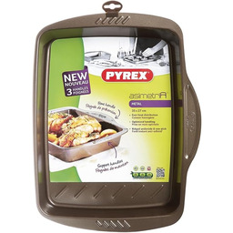 Pyrex - Asimetria - Prostokątne metalowe nieprzywierające naczynie