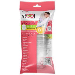 VIGO Kubki plastikowe 7332625 250 ml Przeźroczysty (6