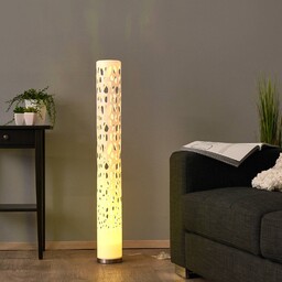 Lampa stojąca Alisea Lindby, biały / opal, salon