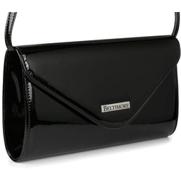 Lakierowana kopertówka czarna BELTIMORE M78