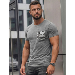 T-shirt męski z kieszonką grafitowy Denley Lando
