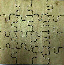 16 sztuk puste drewniane puzzle - 3 rozmiary