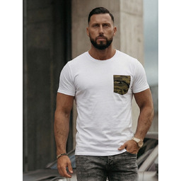 T-shirt męski z kieszonką biały Denley Lando