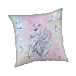 Jerry Fabrics Poduszka dekoracyjna 40x40 Jednorożec Tęcza pastelowa