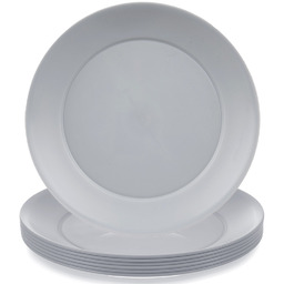 Talerze obiadowe płytkie plastikowe szare SANDY 23,5 cm