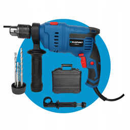 Wiertarka udarowa 900 W 4 Wiertła Walizka Blaupunkt