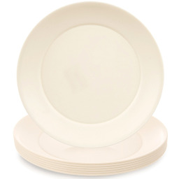 Talerze deserowe plastikowe kremowe SANDY 20,5 cm 6