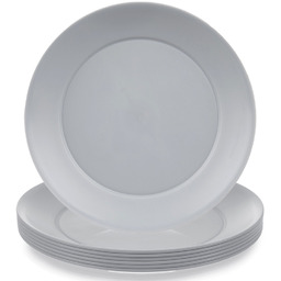 Talerze deserowe plastikowe szare SANDY 20,5 cm 6