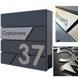 Duża Skrzynka Na Listy Z Adresem (tabliczka Stal