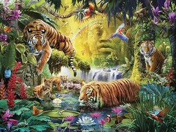 Ravensburger 12000696 - Spokojne Tygrysy - puzzle 1500