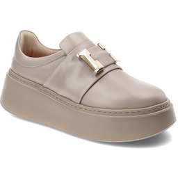 Armodo Beżowe Sneakersy Eleganckie Wsuwane Obuwie Damskie