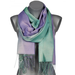 Szalik damski szal błyszczący ZŁOTA NITKA z frędzlami