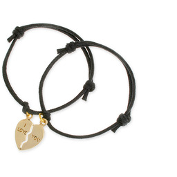 BRANSOLETKA CZARNA DLA DWOJGA węzeł serce dla dwojga