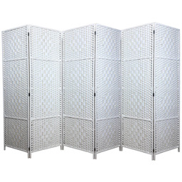 Parawan pokojowy dekoracyjny kotara 6 skrzydeł 180x300 biel