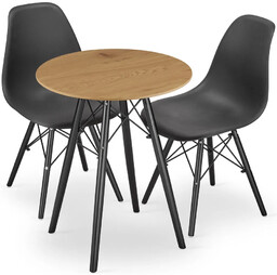 Elior Komplet okrągły stół 60 cm dąb