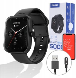 Hama Fit Watch 5000 Smartwatch Zegarek Sportowy Prostokątny