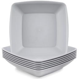 Talerze obiadowe głębokie plastikowe szare SANDY 17,5 cm,