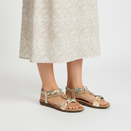 Artiker Złote Sandały Eleganckie Obuwie Damskie