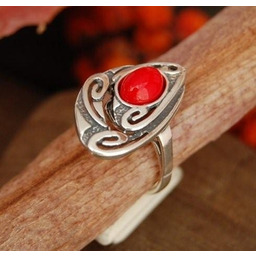 ARRNO - srebrny pierścionek z koralem