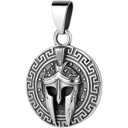 Duża zawieszka męska hełm spartan srebrny oksydowany